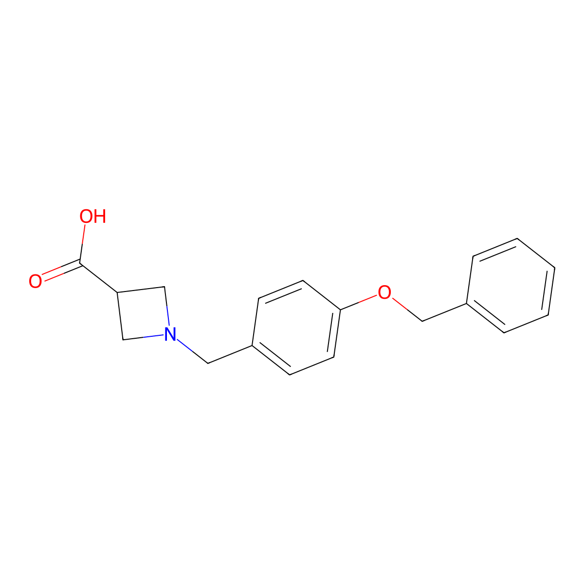 1-{[4-(Benzyloxy)phenyl]methyl}azetidine-3-carboxylic acid molecular structure, CAS 1240308-18-2