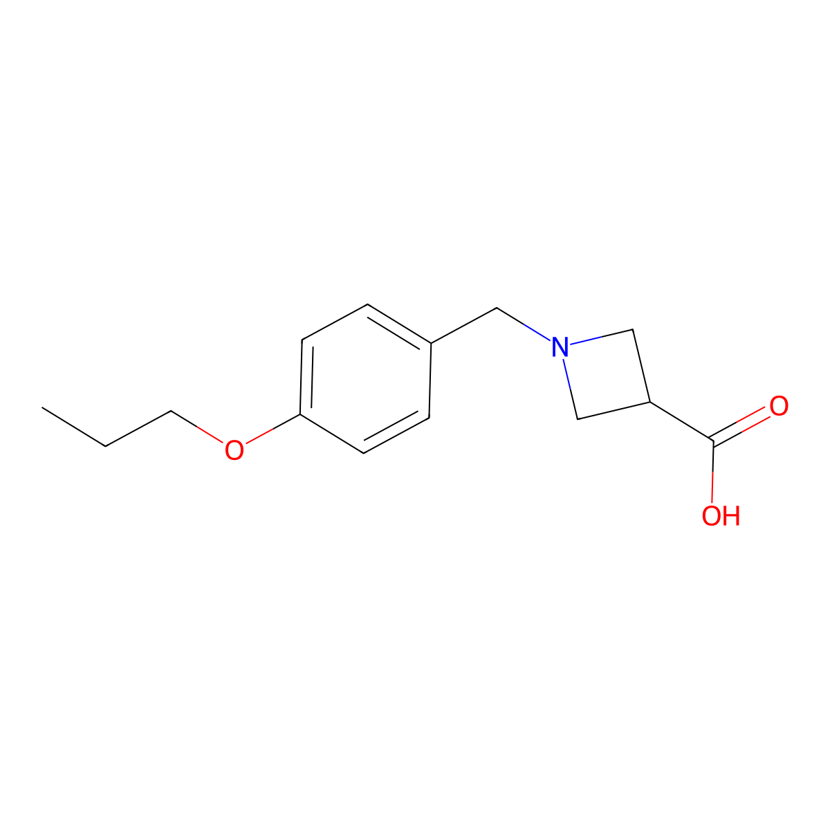 1-[(4-Propoxyphenyl)methyl]azetidine-3-carboxylicacid molecular structure, CAS 1240308-19-3