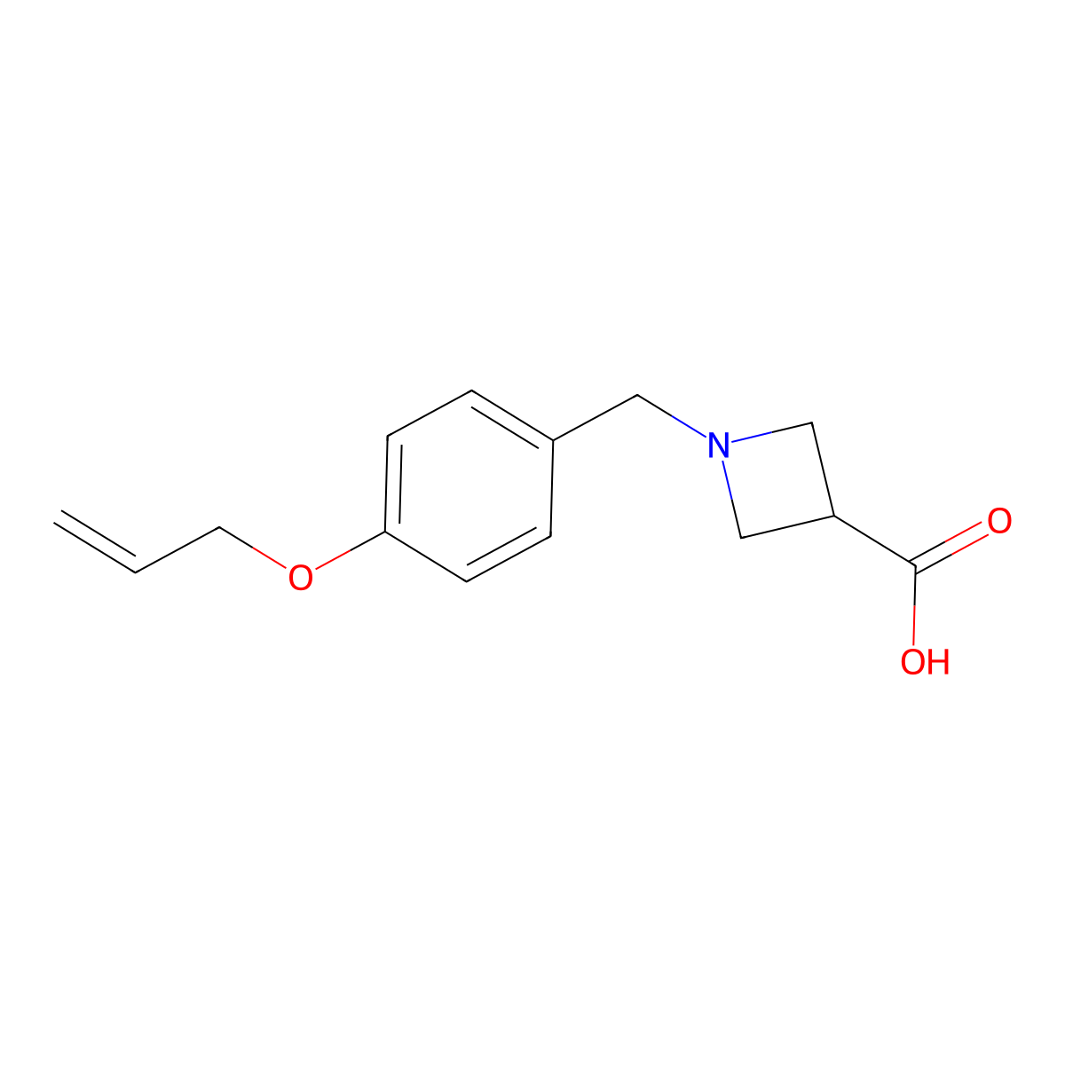 1-[(4-Prop-2-enoxyphenyl)methyl]azetidine-3-carboxylic acid molecular structure, CAS 1240308-25-1