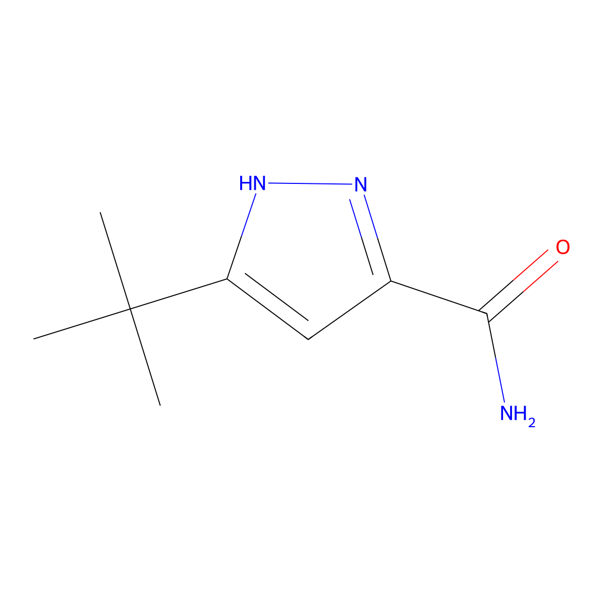 5-tert-butyl-1H-pyrazole-3-carboxamide molecular structure, CAS 1240311-64-1