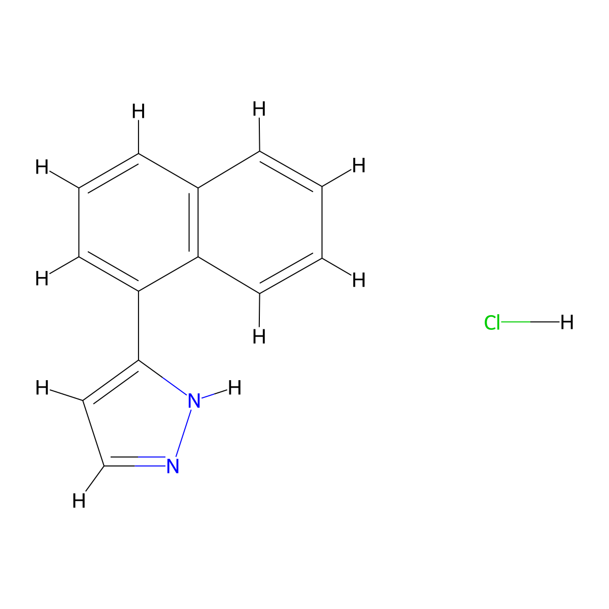 3-(1-naphthyl)-1H-pyrazole hydrochloride molecular structure, CAS 1240313-95-4