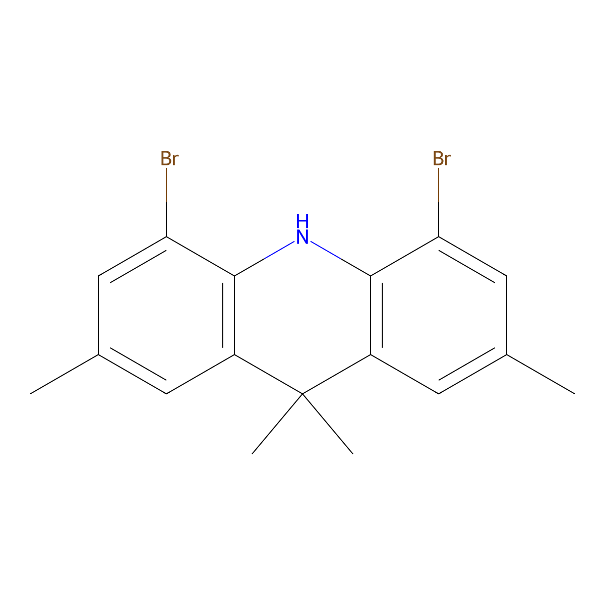 4,5-Dibromo-2,7,9,9-tetramethyl-9,10-dihydroacridine molecular structure, CAS 1240314-97-9
