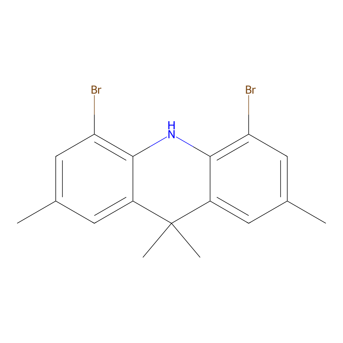 4,5-Dibromo-2,7,9,9-tetramethyl-9,10-dihydroacridine molecular structure, CAS 1240314-97-9