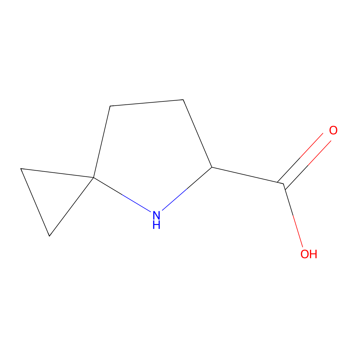 4-Azaspiro[2.4]heptane-5-carboxylic acid molecular structure, CAS 124032-25-3