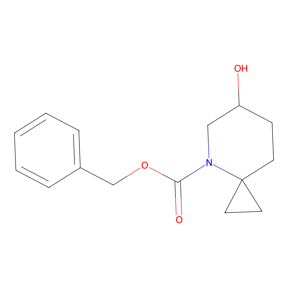 Benzyl 6-hydroxy-4-azaspiro[2.5]octane-4-carboxylate molecular structure, CAS 124032-31-1