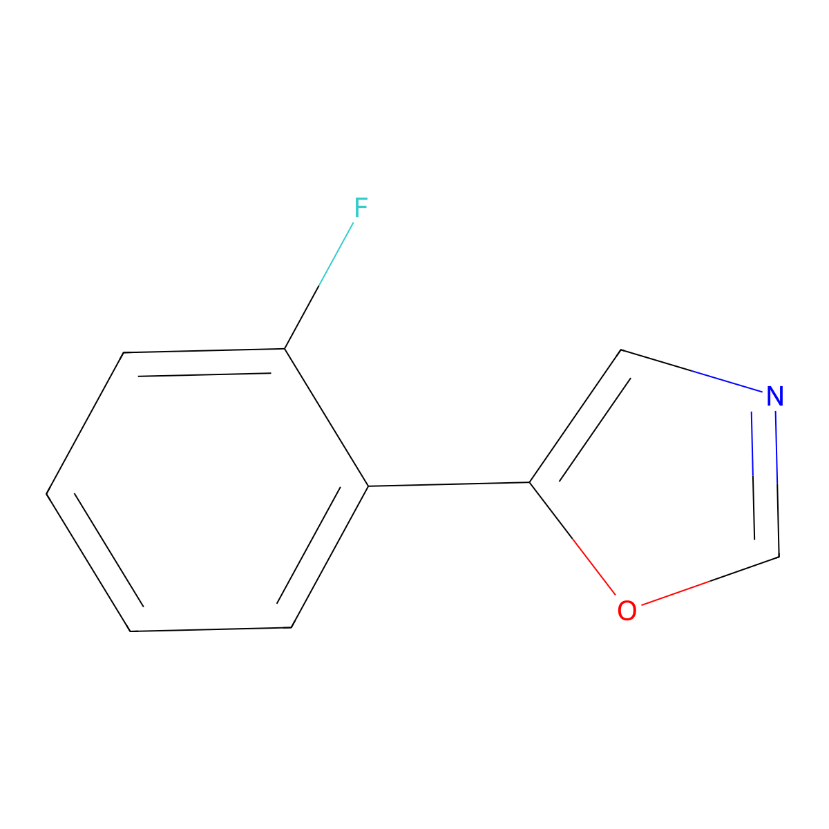 5-(2-Fluorophenyl)oxazole molecular structure, CAS 1240321-68-9