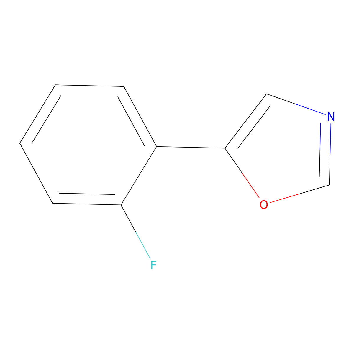 5-(2-Fluorophenyl)oxazole molecular structure, CAS 1240321-68-9