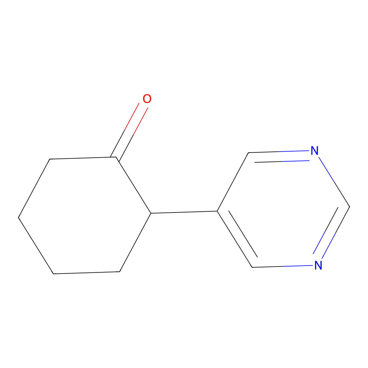 2-(Pyrimidin-5-yl)cyclohexan-1-one molecular structure, CAS 124034-95-3