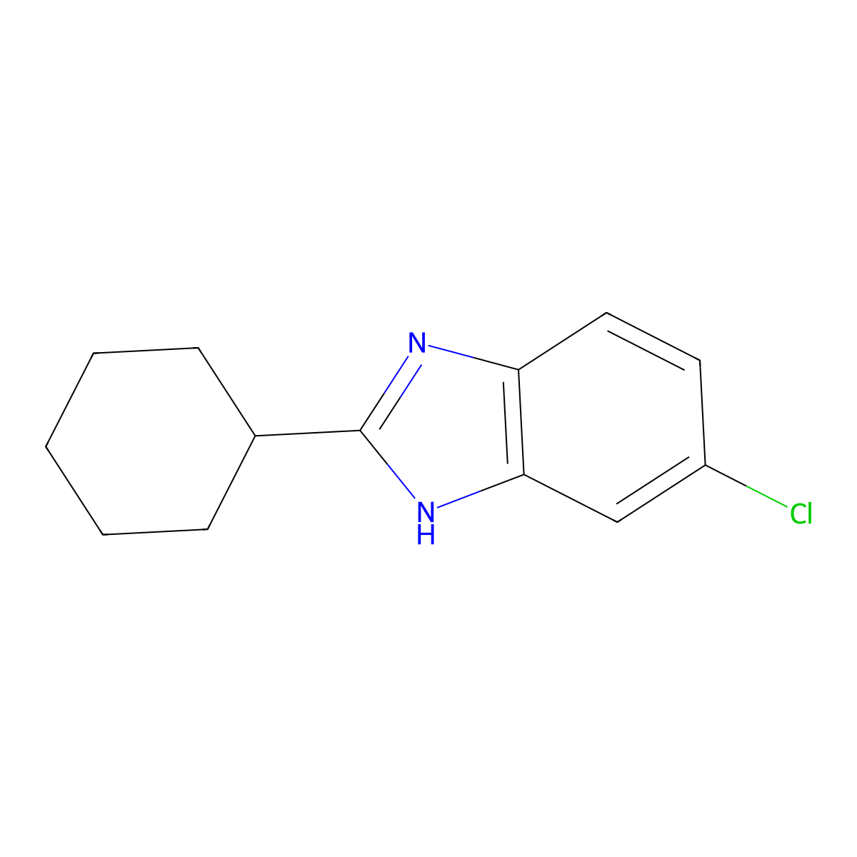5-Chloro-2-cyclohexyl-1H-benzo[d]imidazole molecular structure, CAS 124035-08-1