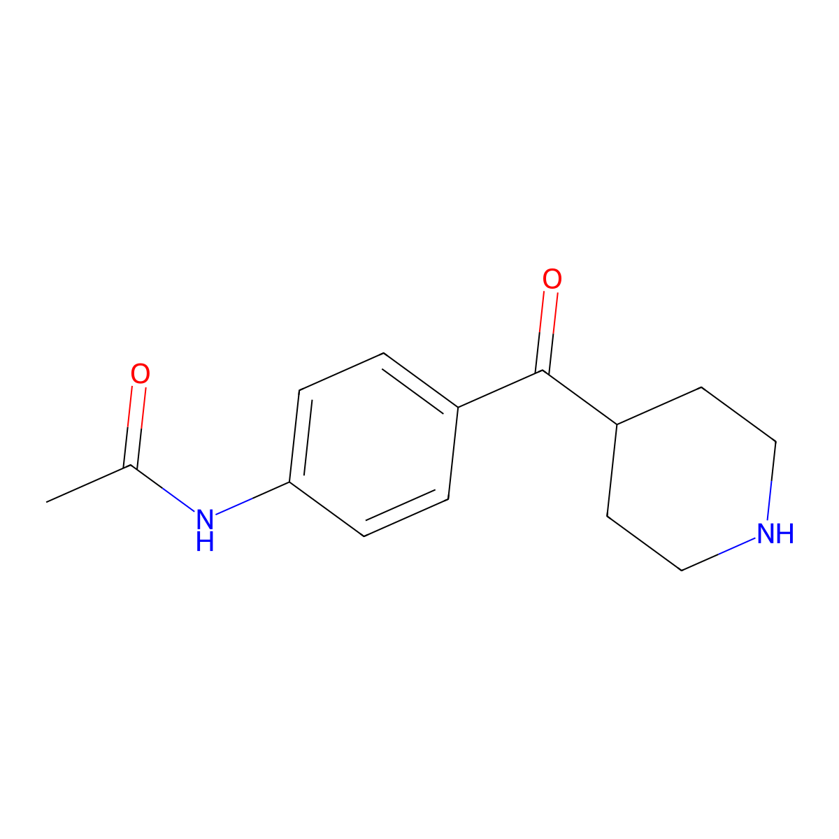 4'-(Piperidin-4-ylcarbonyl)acetanilide molecular structure, CAS 124035-23-0
