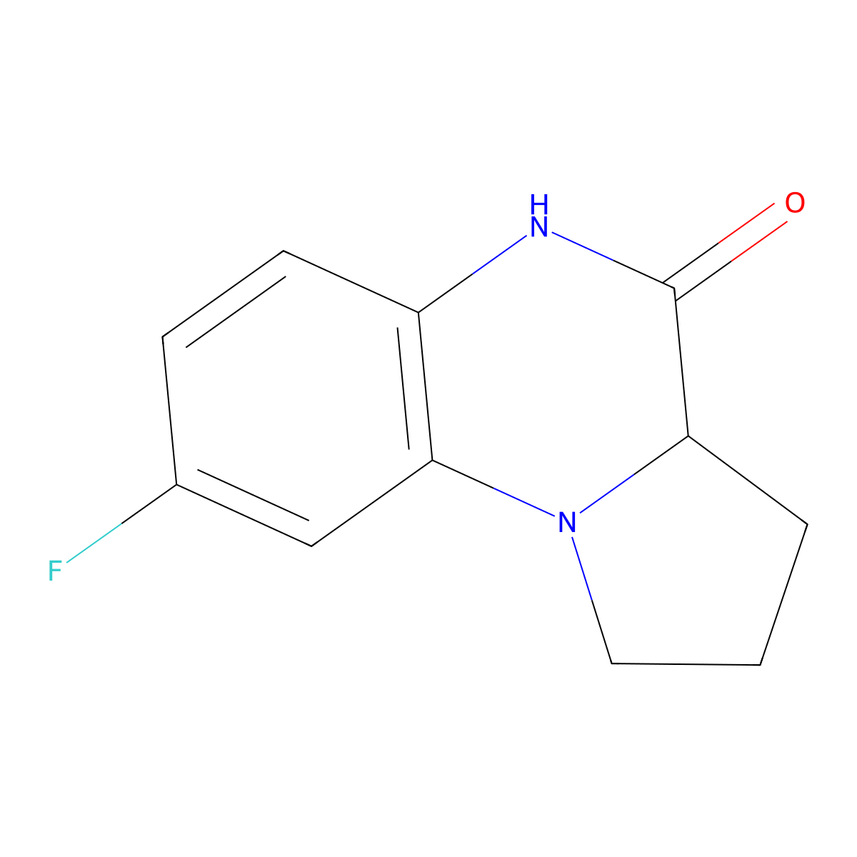 8-fluoro-1H,2H,3H,3aH,4H,5H-pyrrolo[1,2-a]quinoxalin-4-one molecular structure, CAS 1240381-83-2