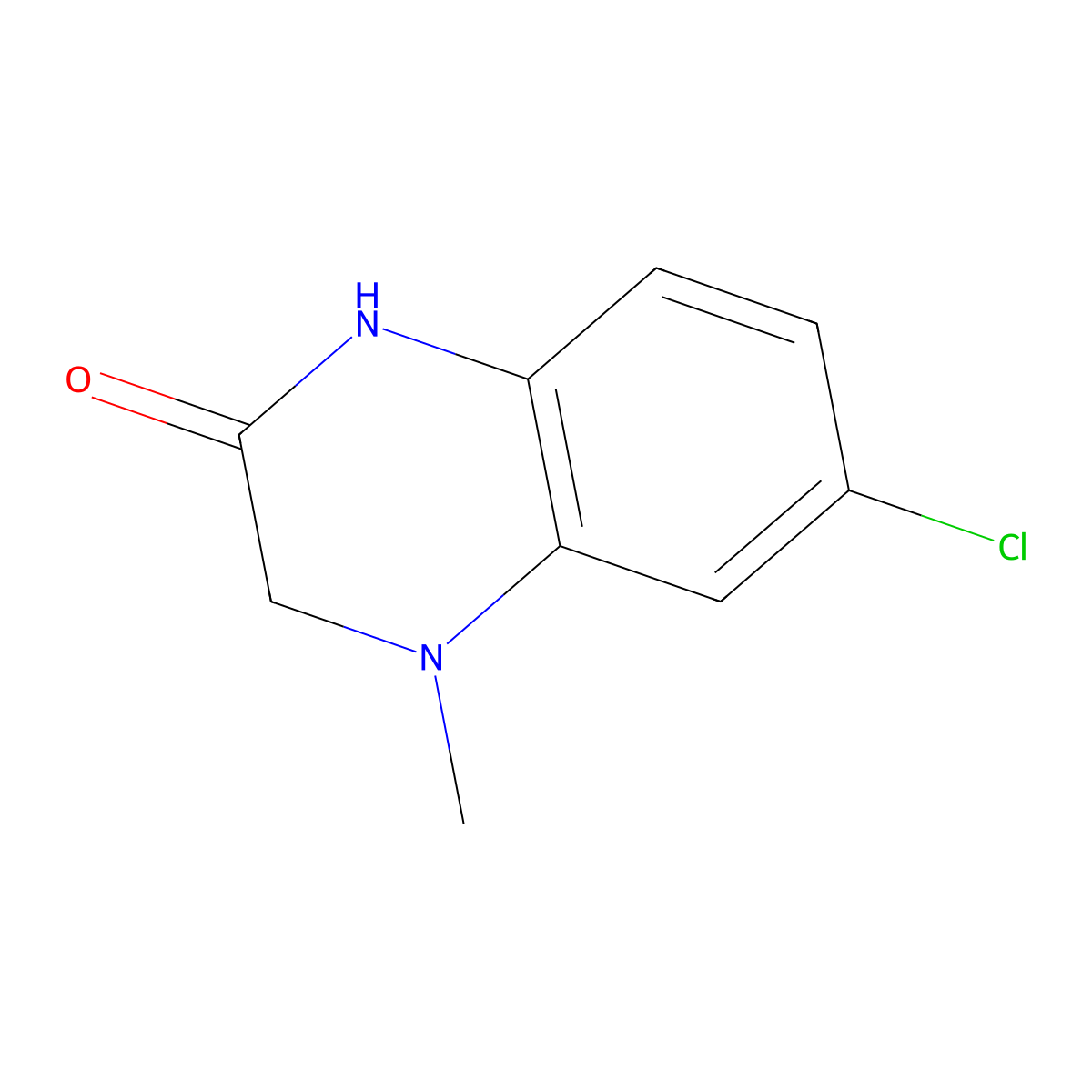 6-chloro-4-methyl-3,4-dihydroquinoxalin-2(1H)-one molecular structure, CAS 1240381-94-5