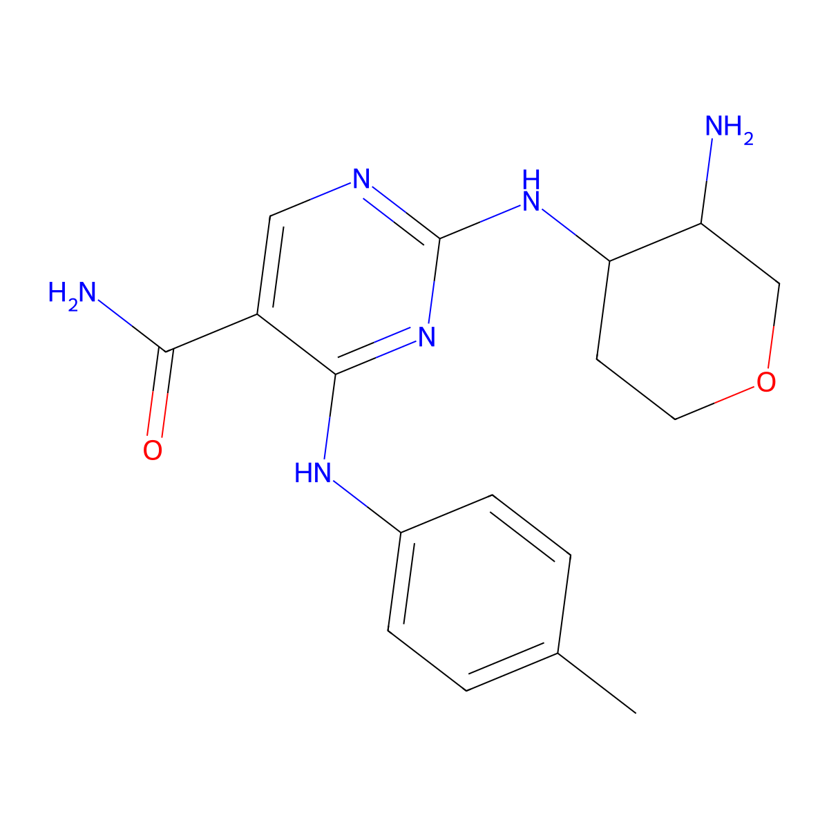 2-{[(3r,4r)-3-Aminotetrahydro-2h-Pyran-4-Yl]amino}-4-[(4-Methylphenyl)amino]pyrimidine-5-Carboxamide molecular structure, CAS 1240390-27-5