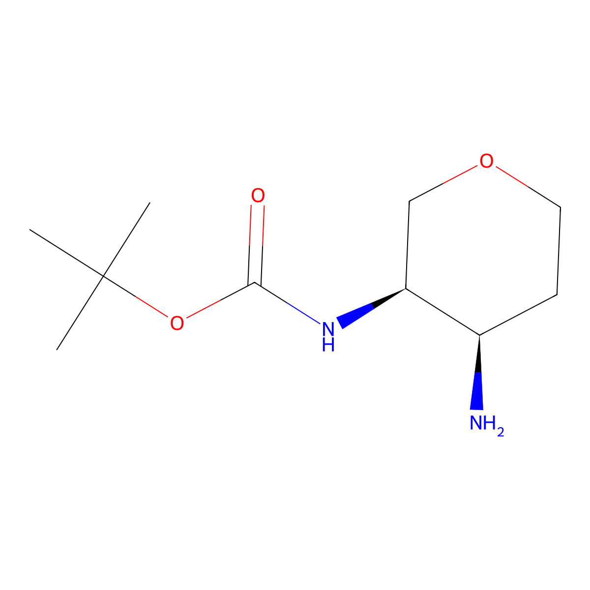 tert-Butyl ((3R,4R)-4-aminotetrahydro-2H-pyran-3-yl)carbamate molecular structure, CAS 1240390-36-6