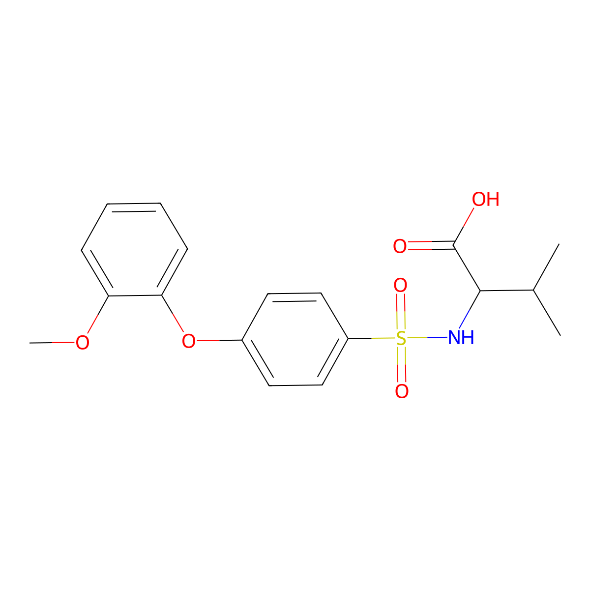 N-([4-(2-Methoxyphenoxy)phenyl]sulfonyl)valine molecular structure, CAS 1240405-74-6