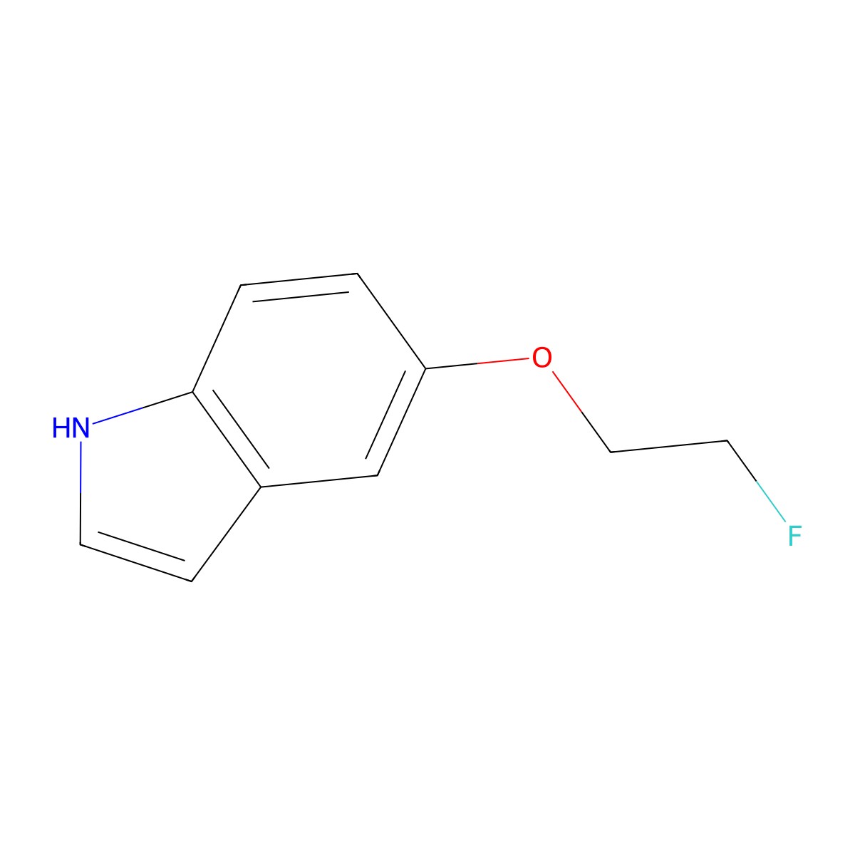 5-(2-fluoroethoxy)-1H-indole molecular structure, CAS 1240407-43-5