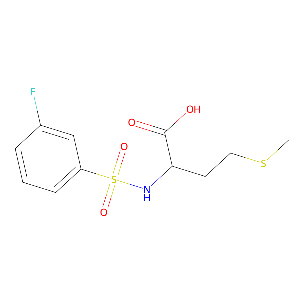 ((3-Fluorophenyl)sulfonyl)methionine molecular structure, CAS 1240429-16-6