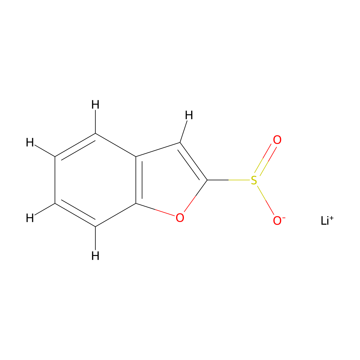 Lithium benzofuran-2-sulfinate molecular structure, CAS 124043-83-0