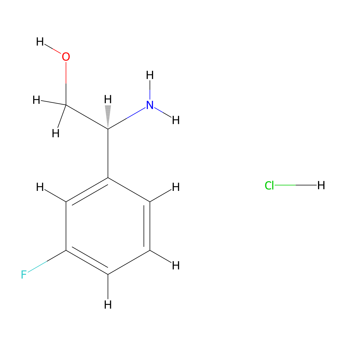 (S)-2-amino-2-(3-fluorophenyl)ethanol hydrochloride molecular structure, CAS 1240480-36-7