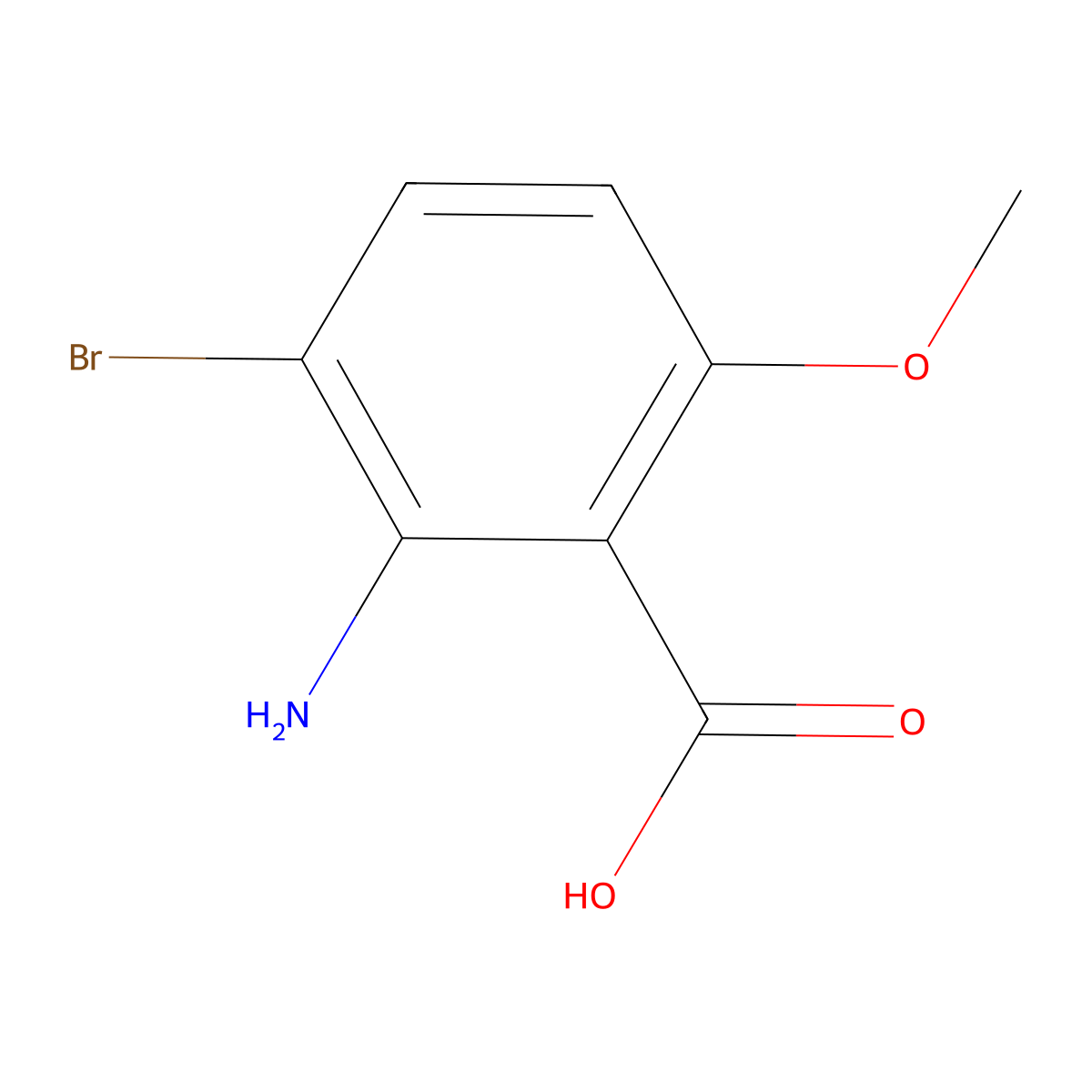 2-Amino-3-bromo-6-methoxybenzoic acid molecular structure, CAS 1240480-64-1