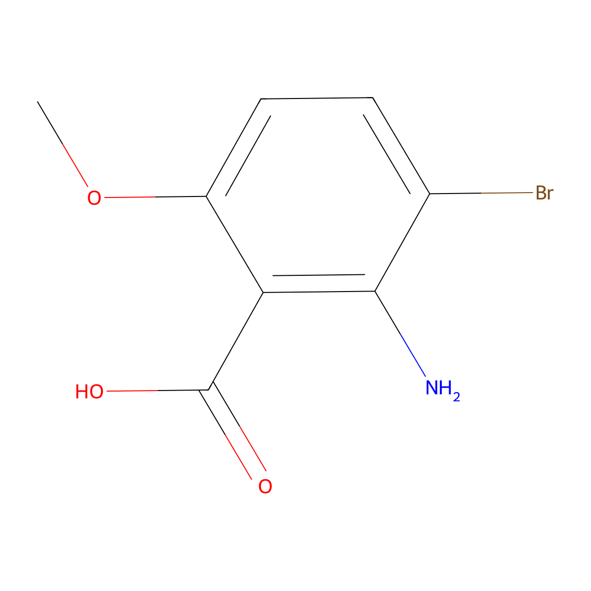 2-Amino-3-bromo-6-methoxybenzoic acid molecular structure, CAS 1240480-64-1