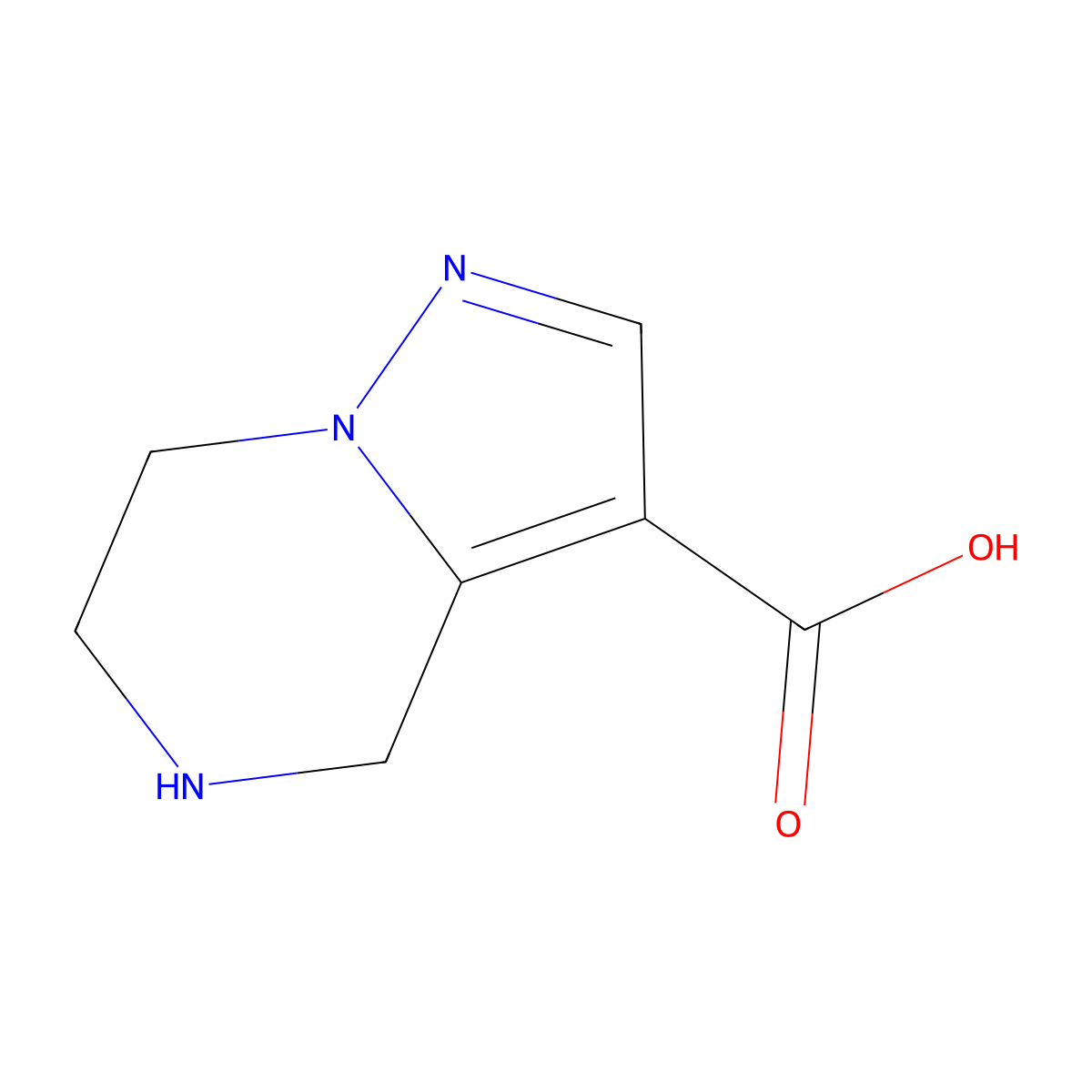 4,5,6,7-Tetrahydropyrazolo[1,5-a]pyrazine-3-carboxylic acid molecular structure, CAS 1240482-96-5