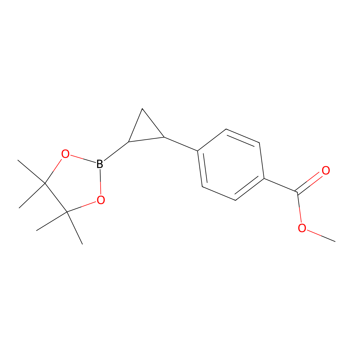 Methyl 4-[2-(4,4,5,5-tetramethyl-1,3,2-dioxaborolan-2-yl)cyclopropyl]benzoate molecular structure, CAS 1240492-31-2