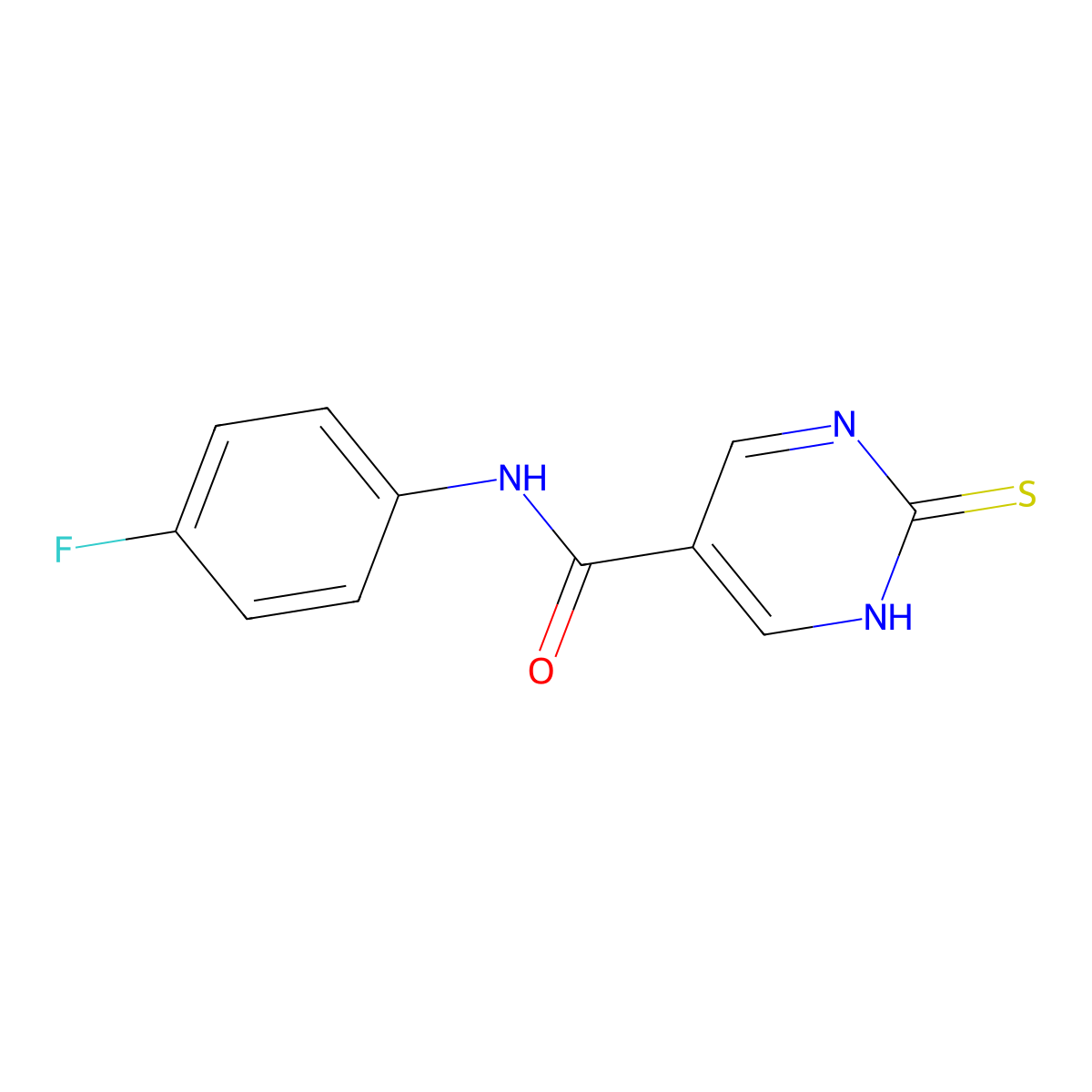 N-(4-Fluorophenyl)-2-mercaptopyrimidine-5-carboxamide molecular structure, CAS 1240496-04-1