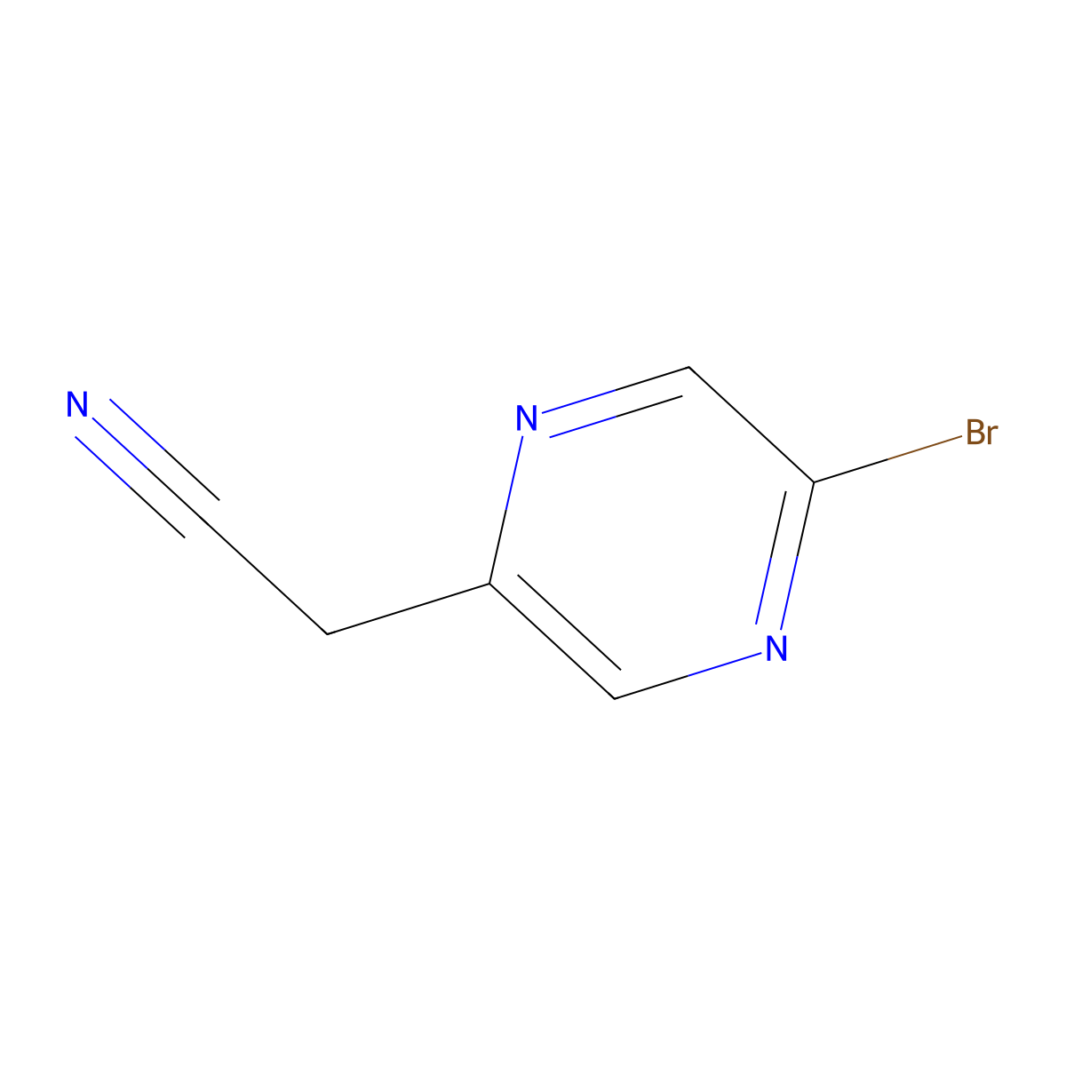 2-(5-Bromopyrazin-2-yl)acetonitrile molecular structure, CAS 1240499-73-3