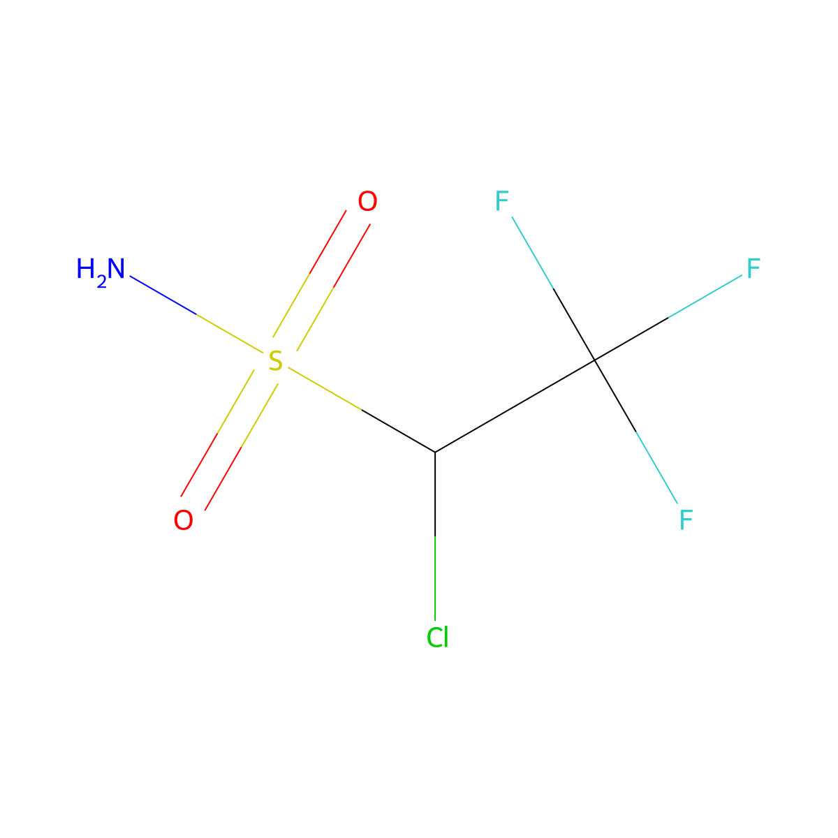 1-Chloro-2,2,2-trifluoroethane-1-sulfonamide molecular structure, CAS 1240502-80-0