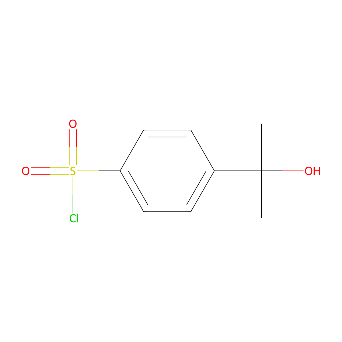 4-(2-Hydroxypropan-2-yl)benzene-1-sulfonyl chloride molecular structure, CAS 1240505-04-7