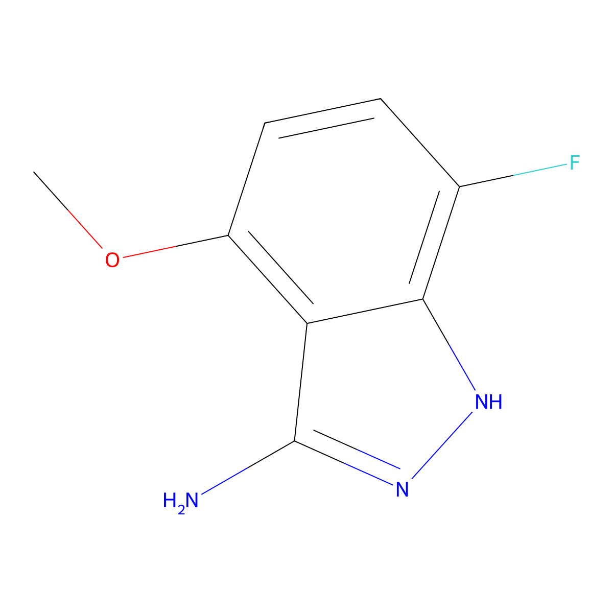 7-fluoro-4-methoxy-1H-indazol-3-amine molecular structure, CAS 1240518-37-9