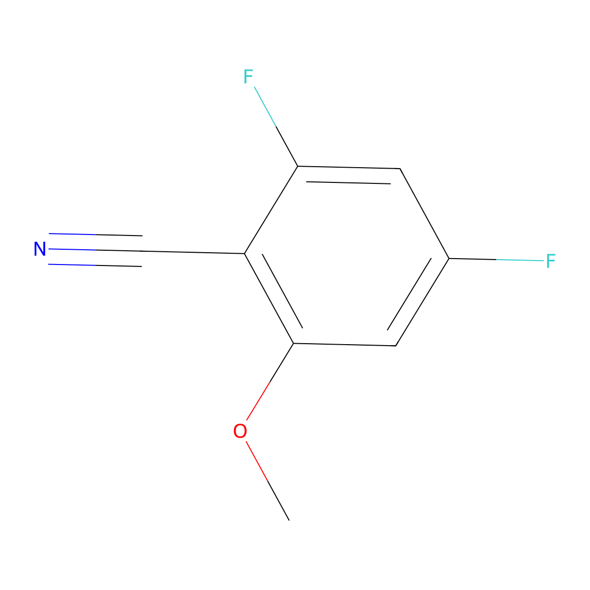 2,4-Difluoro-6-methoxybenzonitrile molecular structure, CAS 1240518-41-5