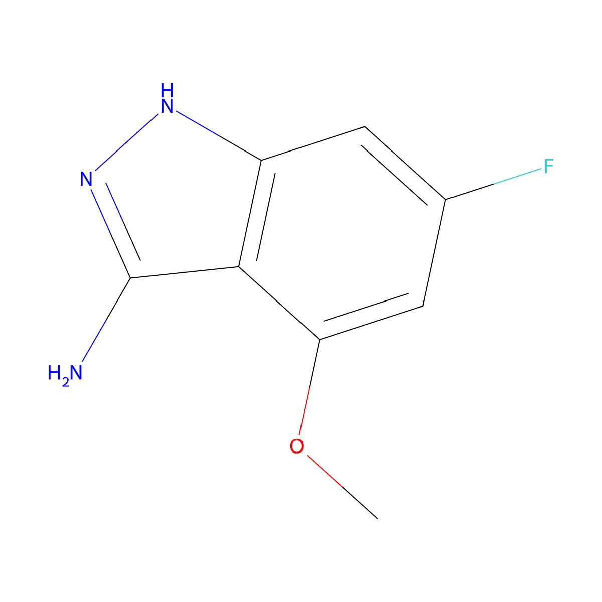 6-Fluoro-4-methoxy-1H-indazol-3-amine molecular structure, CAS 1240518-42-6