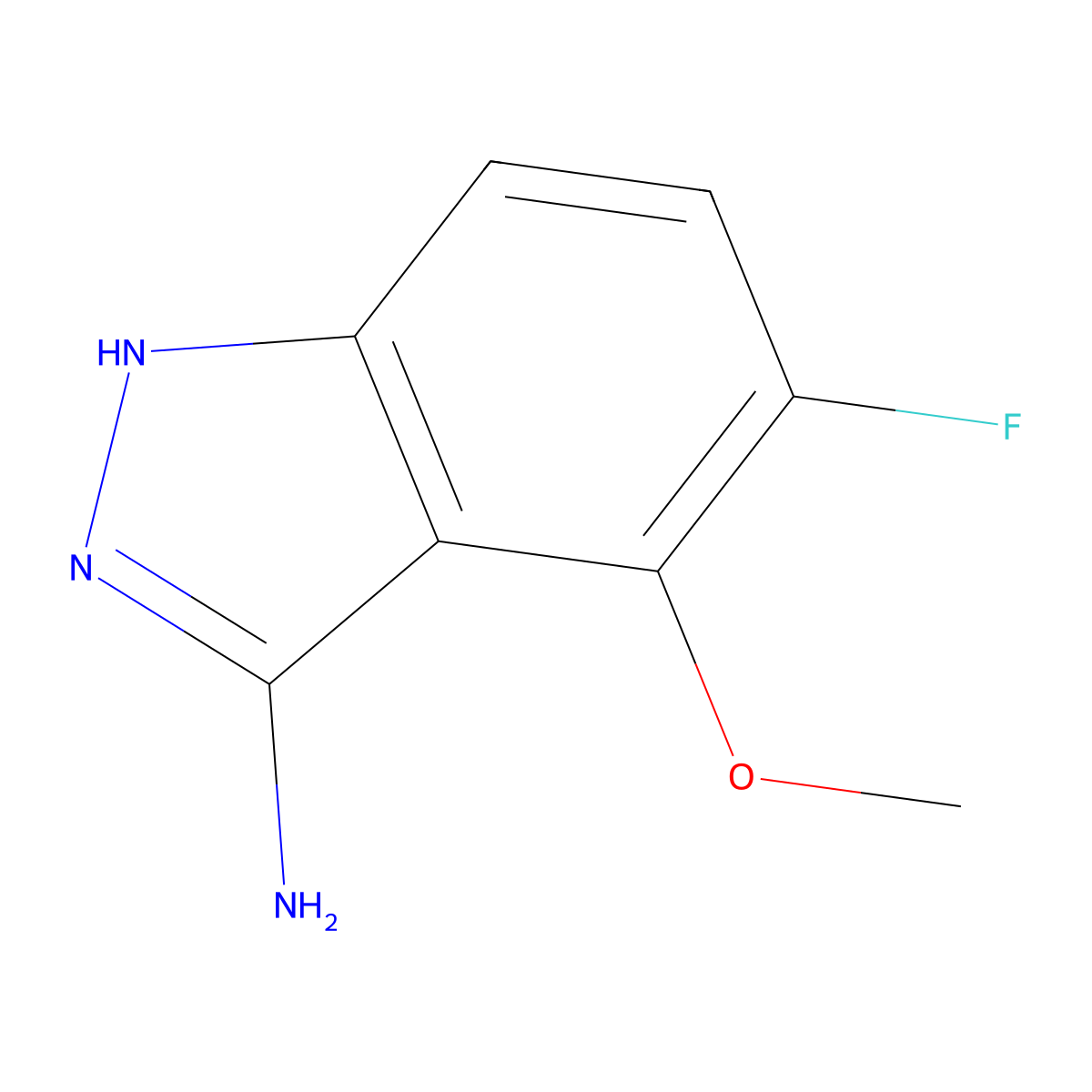 5-Fluoro-4-methoxy-1H-indazol-3-amine molecular structure, CAS 1240518-48-2
