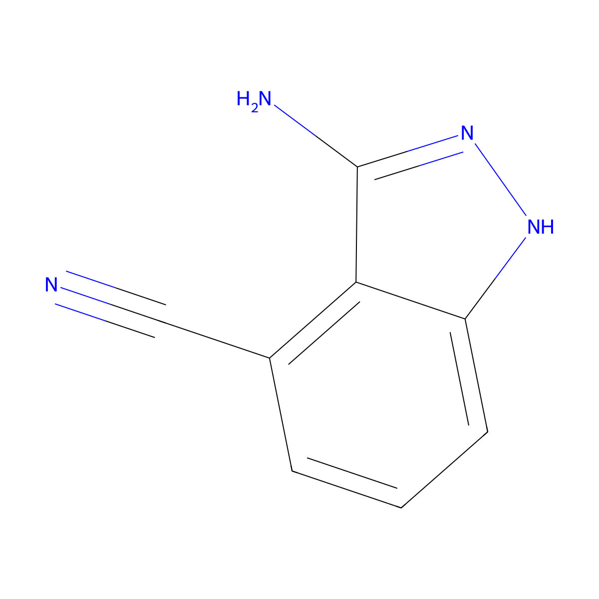 3-Amino-1H-indazole-4-carbonitrile molecular structure, CAS 1240518-54-0