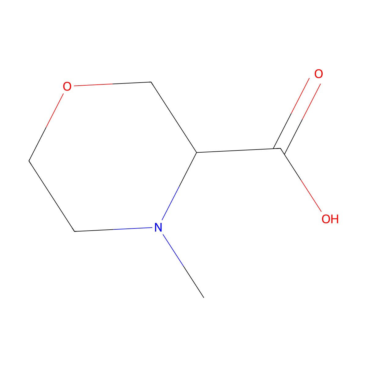 4-Methylmorpholine-3-carboxylic acid molecular structure, CAS 1240518-88-0