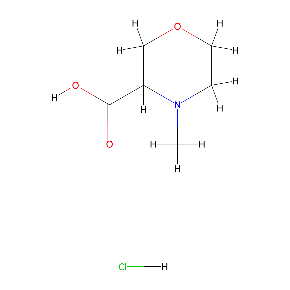 4-Methylmorpholine-3-carboxylic acid hydrochloride molecular structure, CAS 1240518-90-4