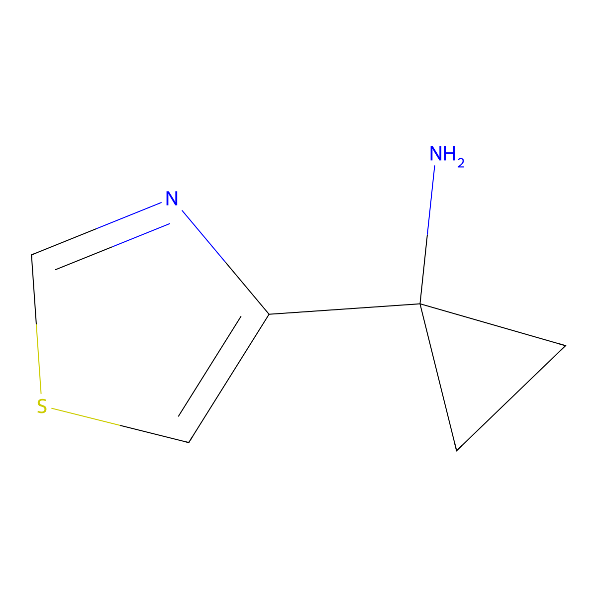 1-(Thiazol-4-yl)cyclopropanamine molecular structure, CAS 1240521-86-1