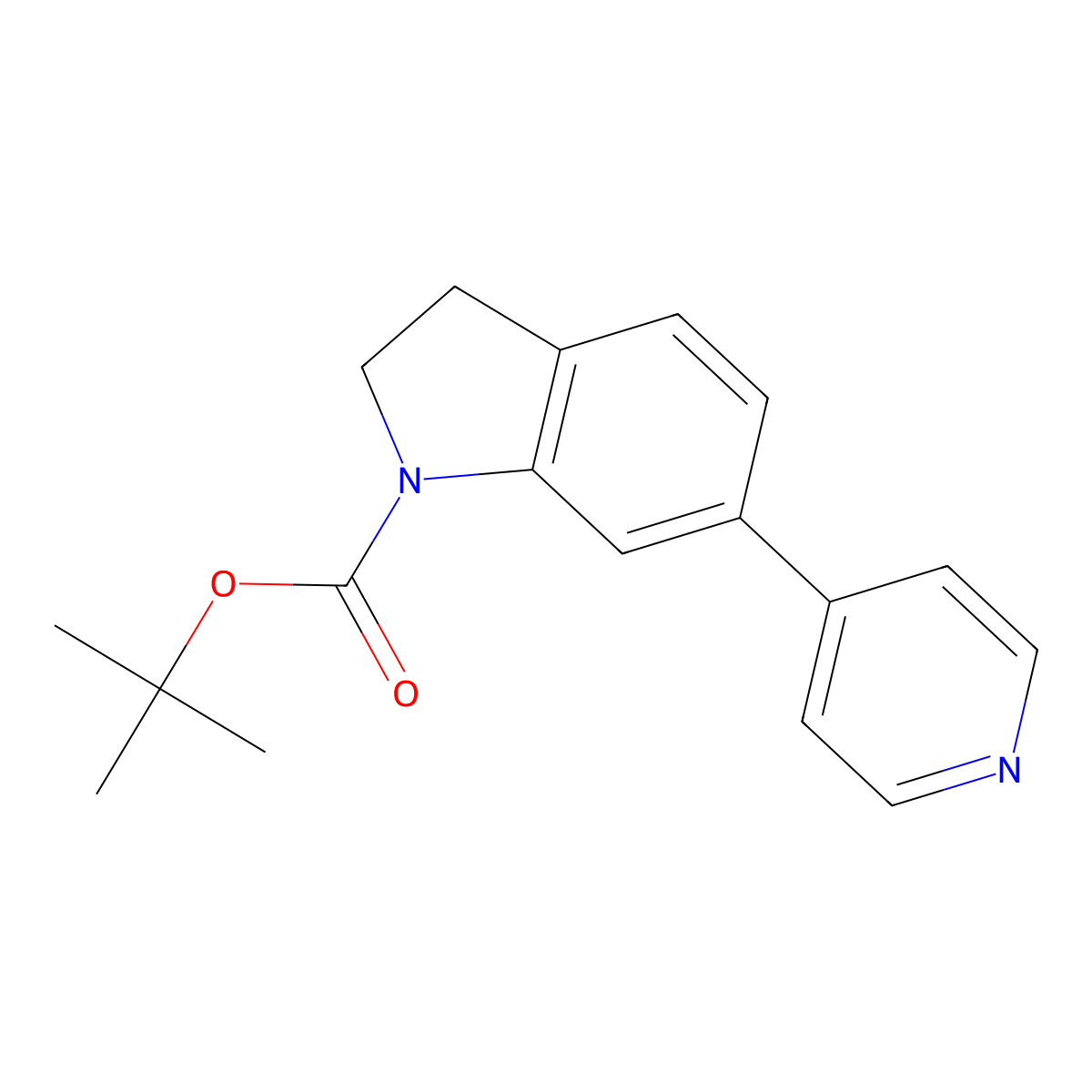 tert-Butyl 6-(pyridin-4-yl)indoline-1-carboxylate molecular structure, CAS 1240523-74-3