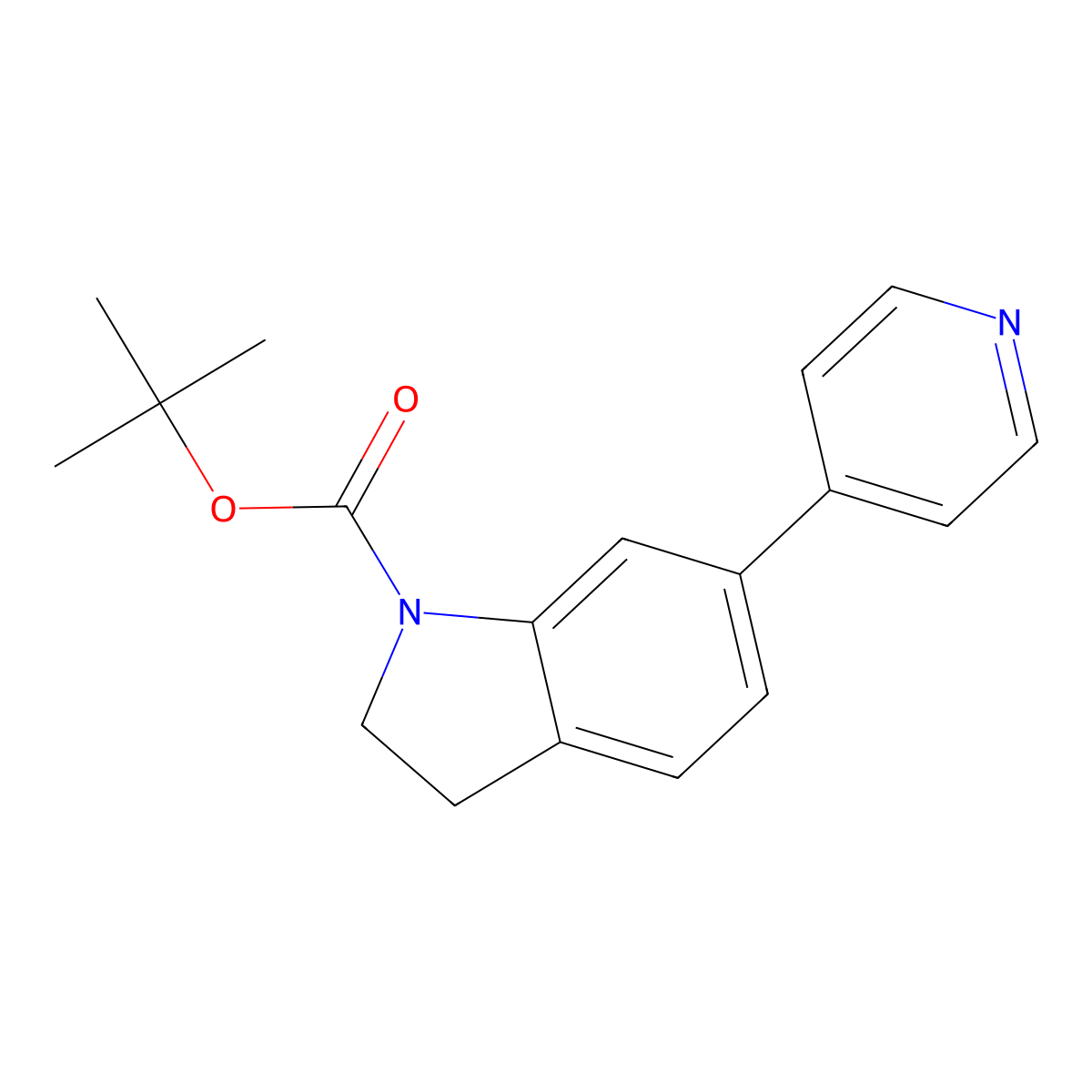 tert-Butyl 6-(pyridin-4-yl)indoline-1-carboxylate molecular structure, CAS 1240523-74-3