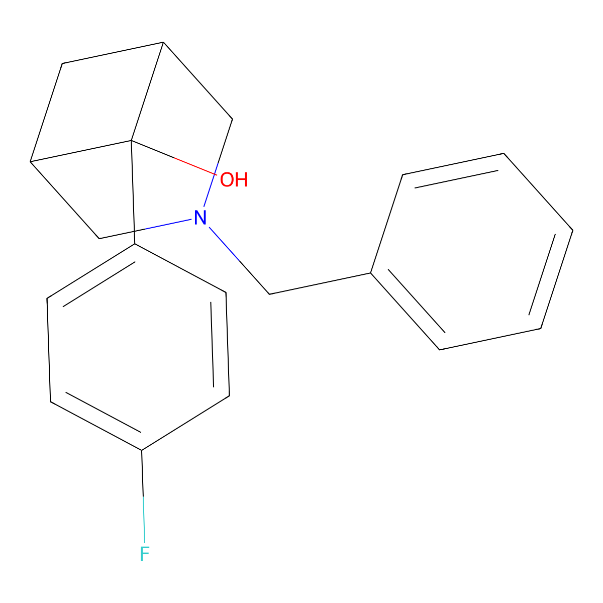 3-Benzyl-6-(4-fluorophenyl)-3-azabicyclo[3.1.1]heptan-6-ol molecular structure, CAS 1240525-75-0