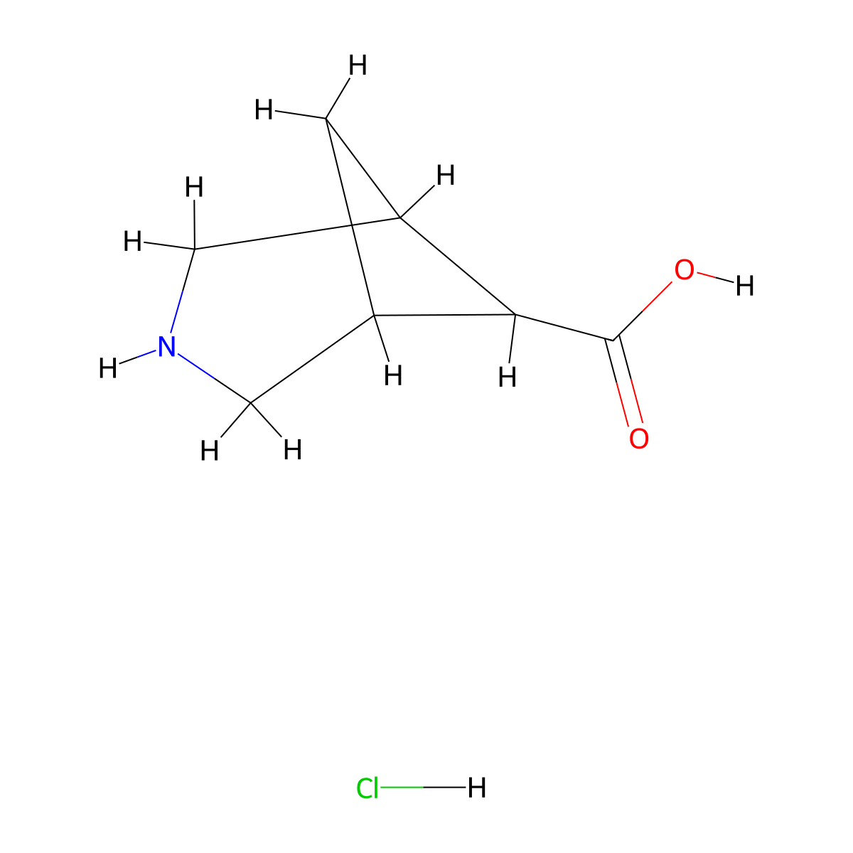 3-Azabicyclo[3.1.1]heptane-6-carboxylic acid hydrochloride molecular structure, CAS 1240525-76-1