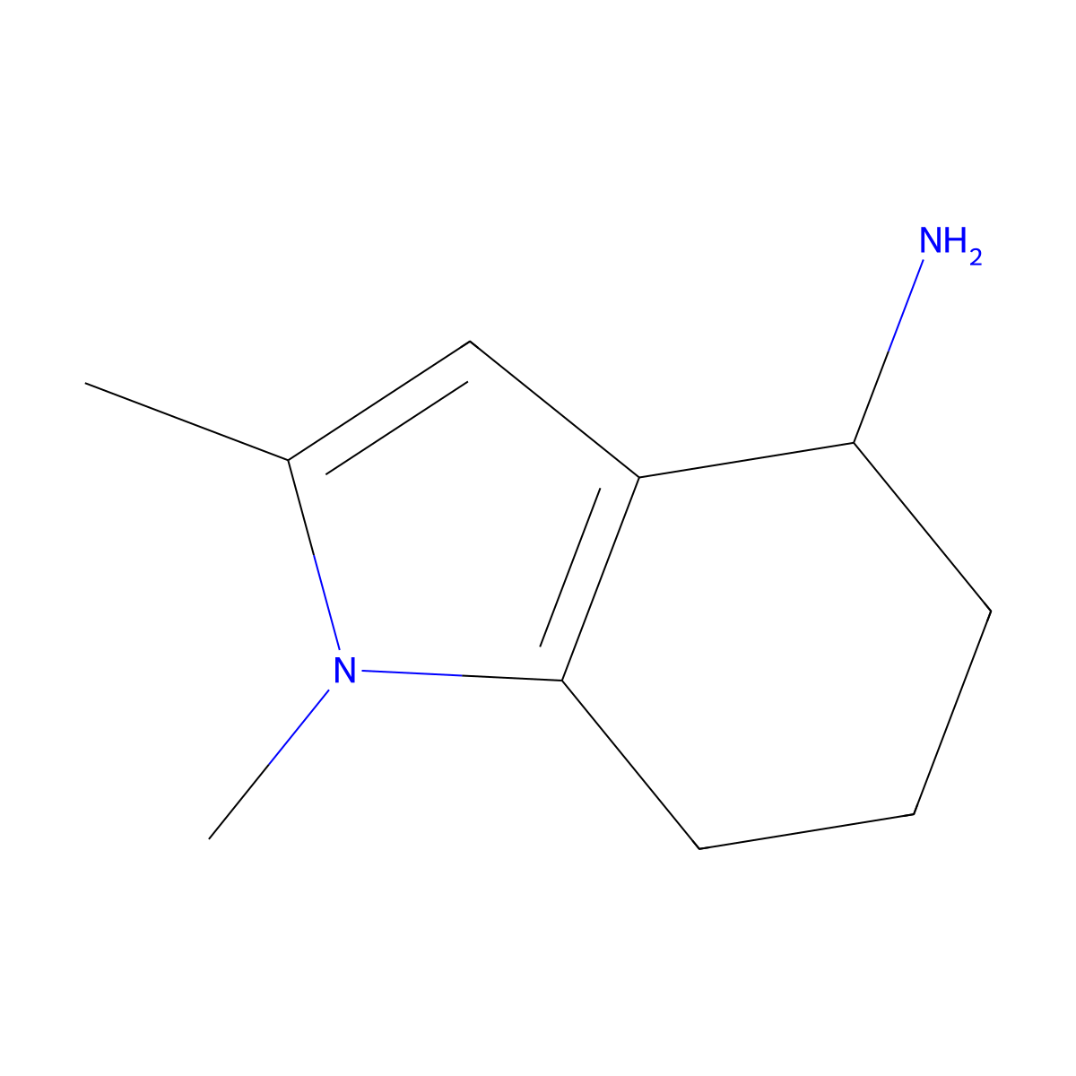 1,2-dimethyl-4,5,6,7-tetrahydro-1H-indol-4-amine molecular structure, CAS 1240526-06-0