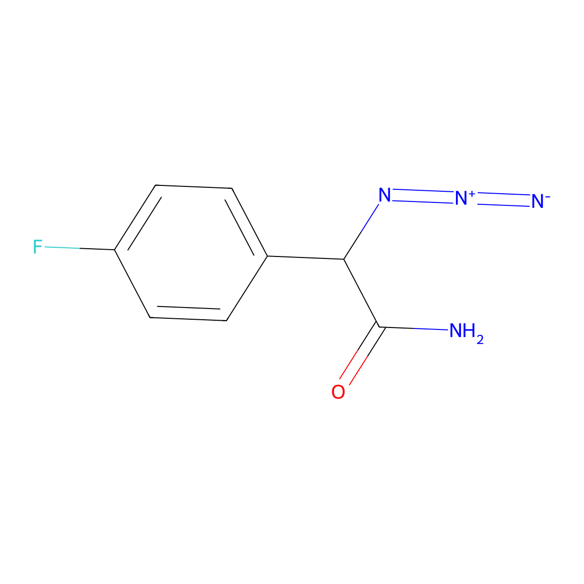 2-Azido-2-(4-fluorophenyl)acetamide molecular structure, CAS 1240526-09-3
