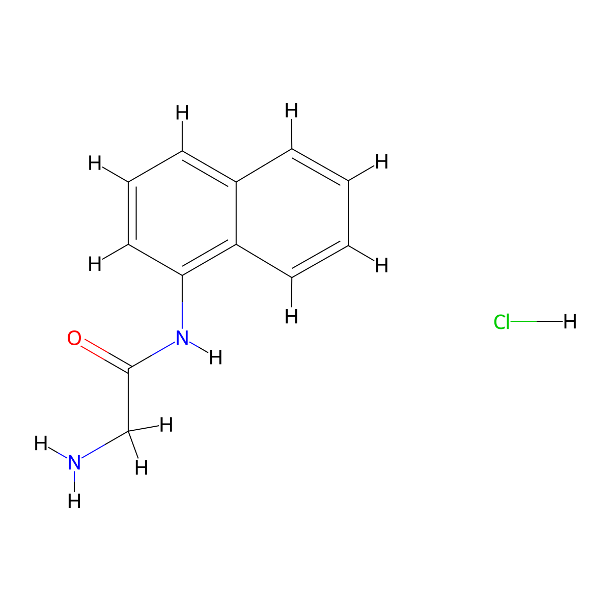 2-amino-N-(naphthalen-1-yl)acetamide hydrochloride molecular structure, CAS 1240526-11-7