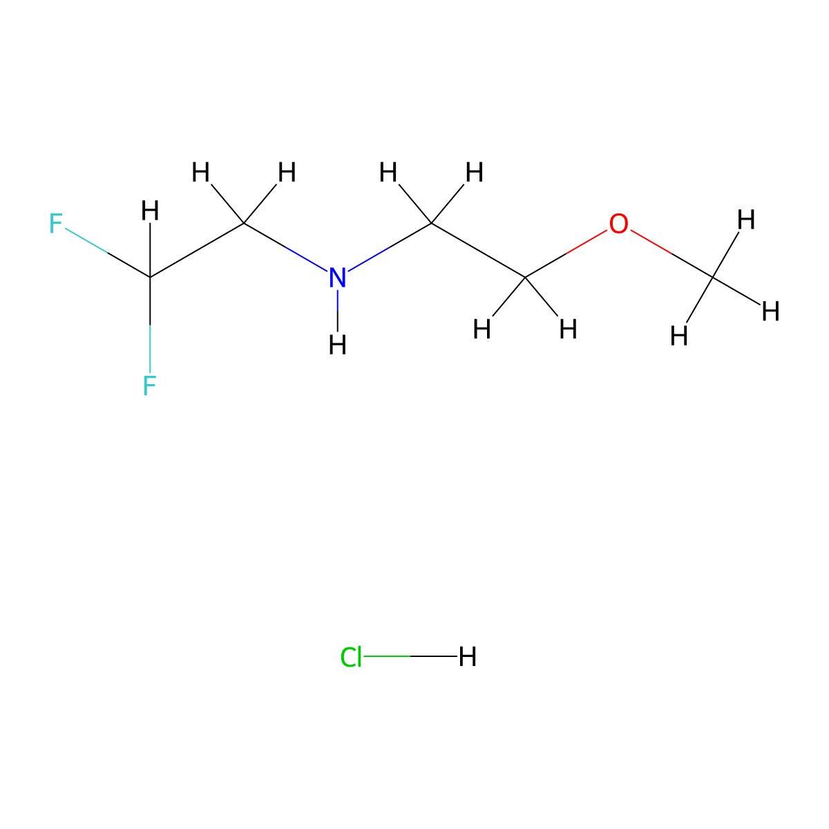 (2,2-Difluoroethyl)(2-methoxyethyl)amine hydrochloride molecular structure, CAS 1240526-12-8