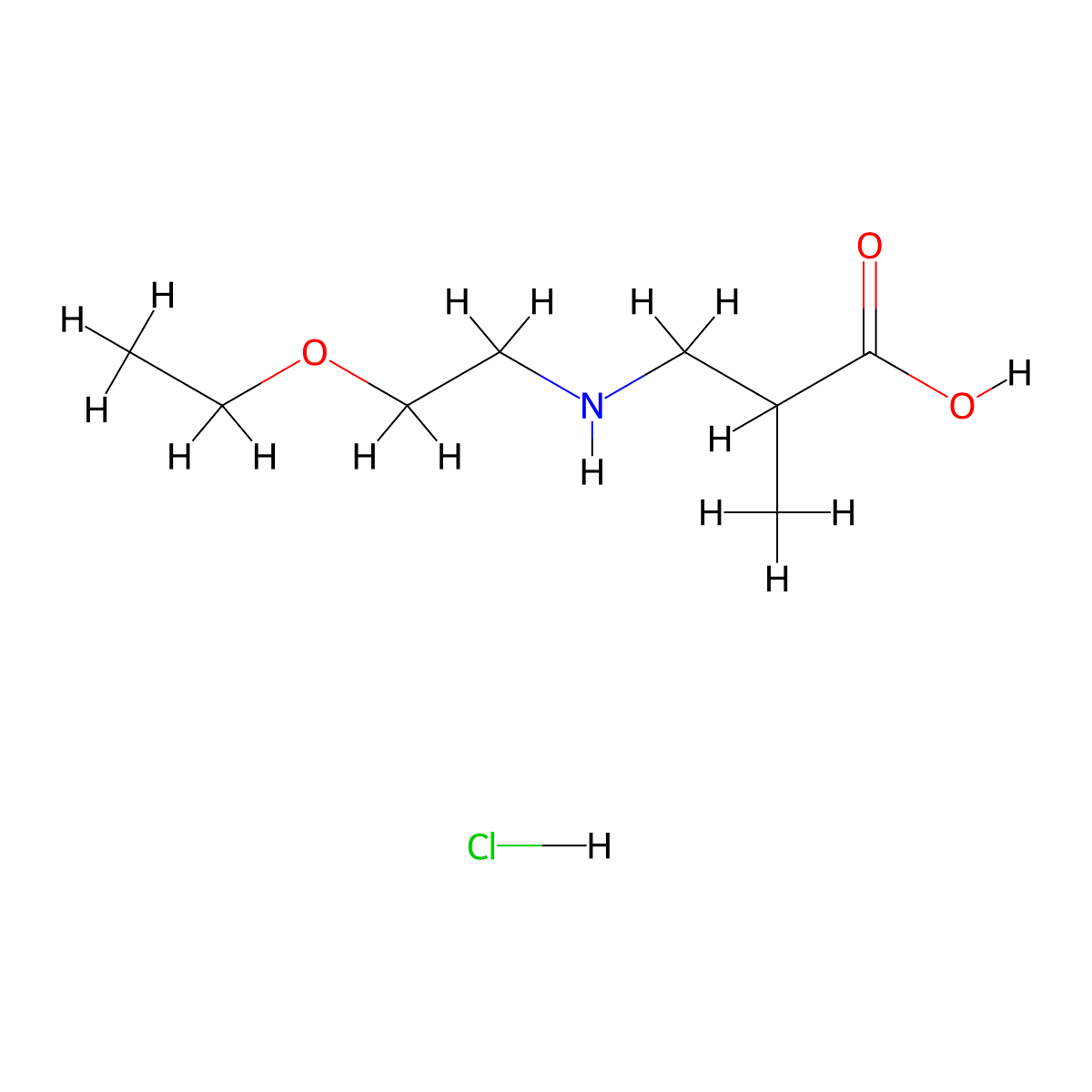 3-[(2-Ethoxyethyl)amino]-2-methylpropanoic acid hydrochloride molecular structure, CAS 1240526-13-9