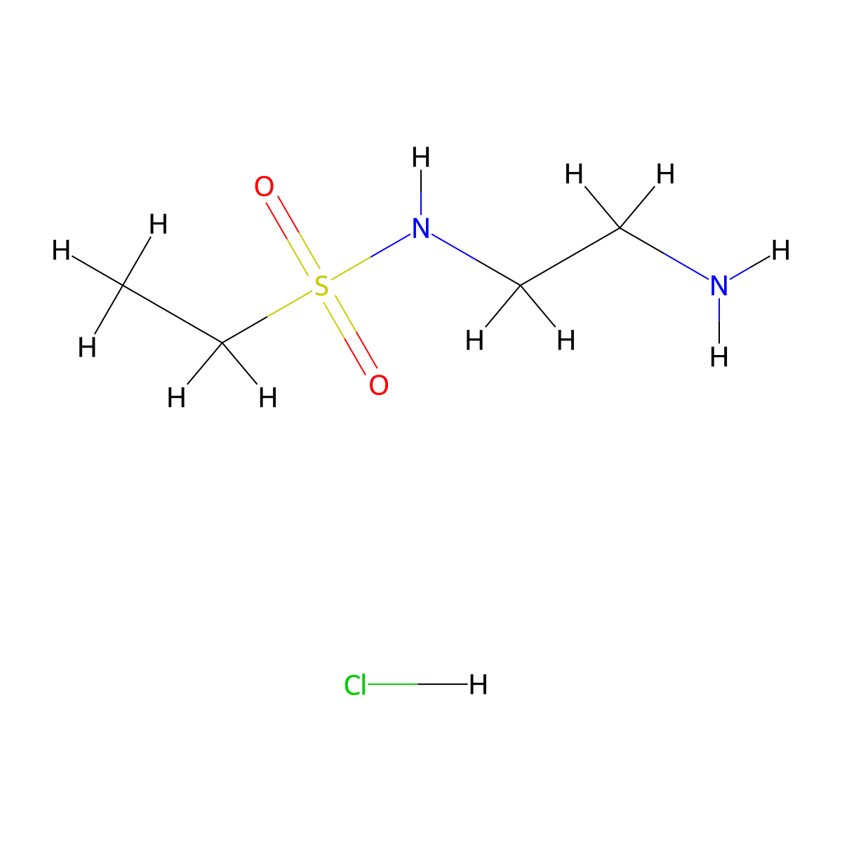 N-(2-aminoethyl)ethane-1-sulfonamide hydrochloride molecular structure, CAS 1240526-14-0