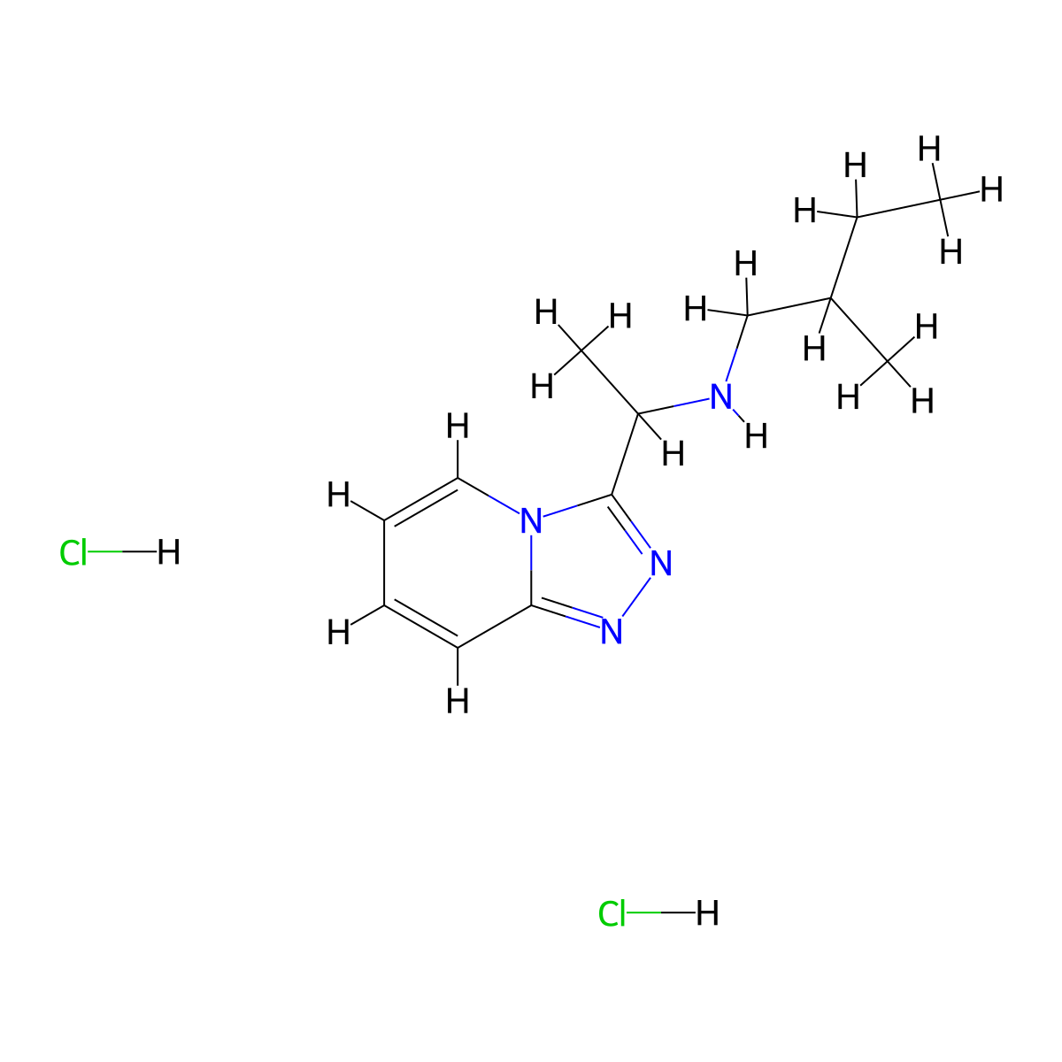 (2-Methylbutyl)(1-{[1,2,4]triazolo[4,3-a]pyridin-3-yl}ethyl)amine dihydrochloride molecular structure, CAS 1240526-15-1